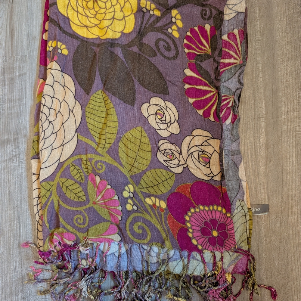 Unique Floral Shawl Or Scarf